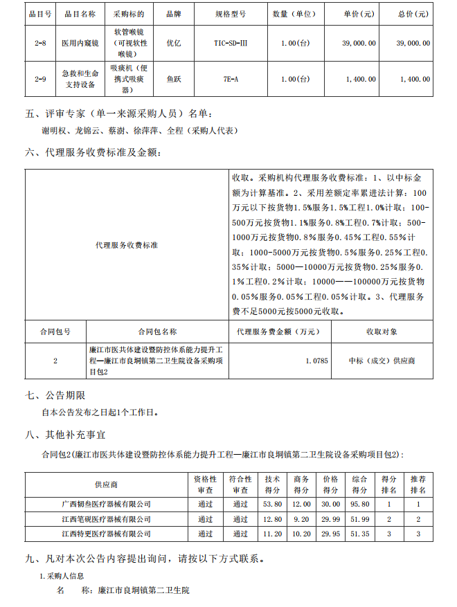 廉江市醫(yī)共體建設(shè)暨防控體系能力提升工程—廉江市良垌鎮(zhèn)第二衛(wèi)生院設(shè)備采購項目【項目編 號：ZDZJ23-Z05030】（包 2）結(jié)果公告(圖2)